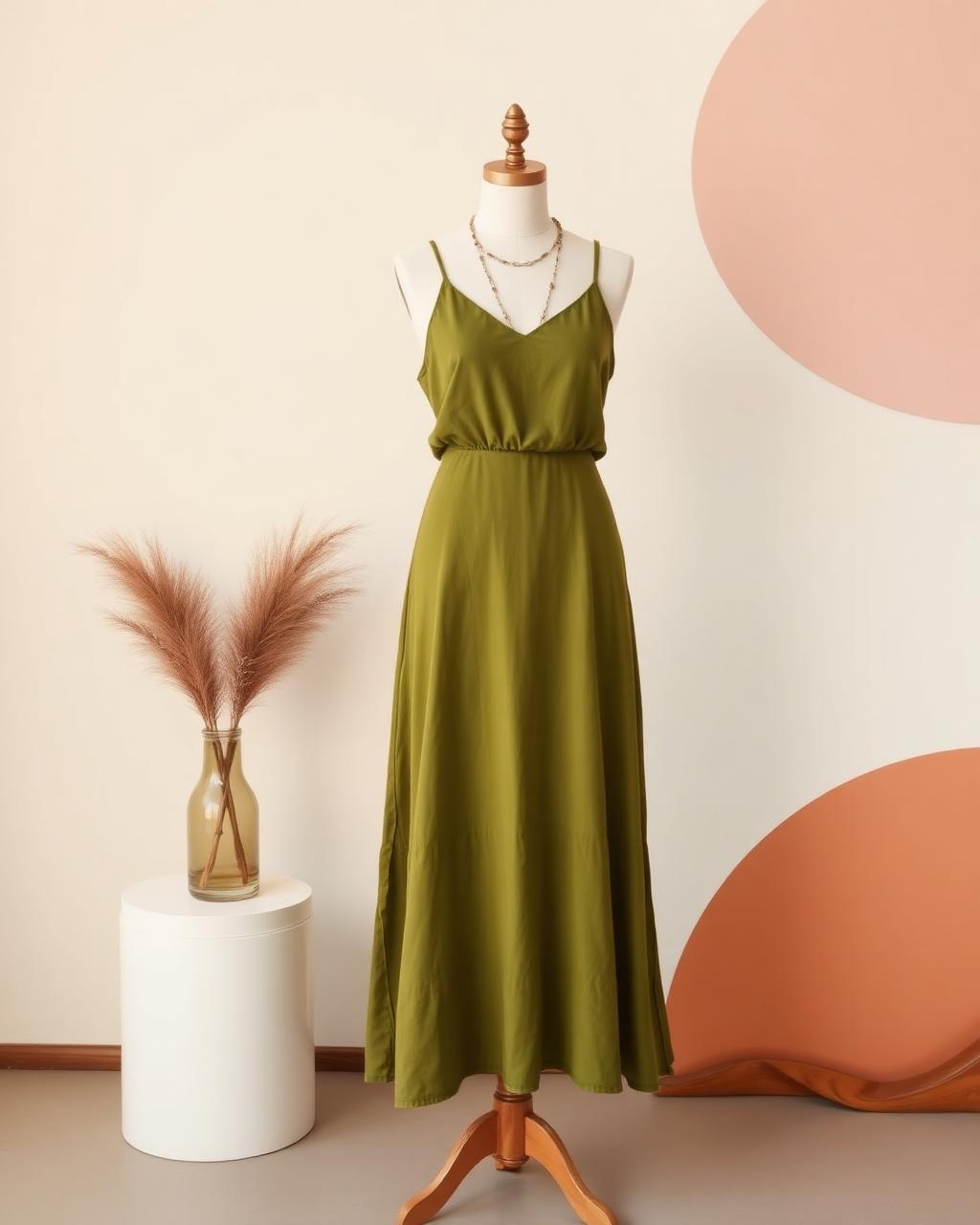 Vestido Boho Verde Oliva